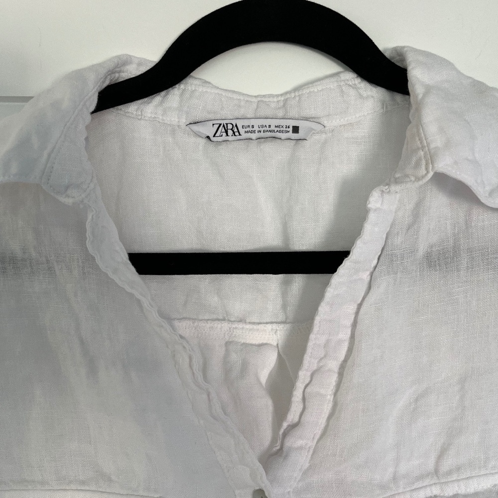 Zara linen button up shirt